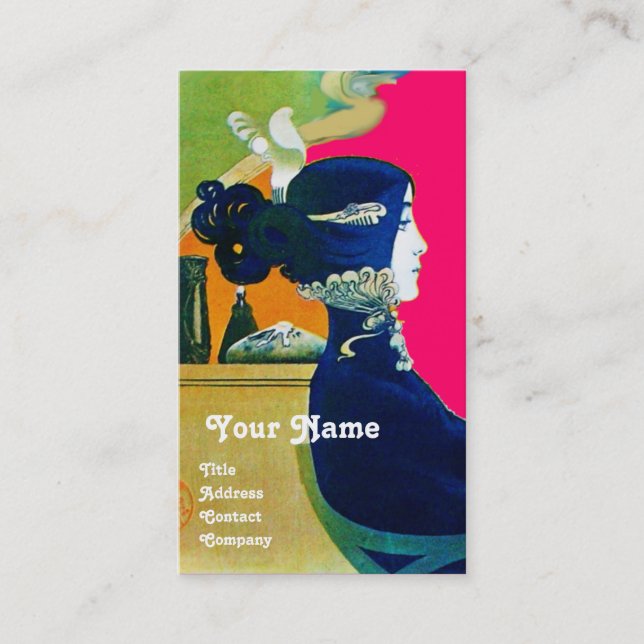 Cartão De Visita DIVA EM AZUL MONOGRAM Beauty Salon ,Makeup Artist (Frente)