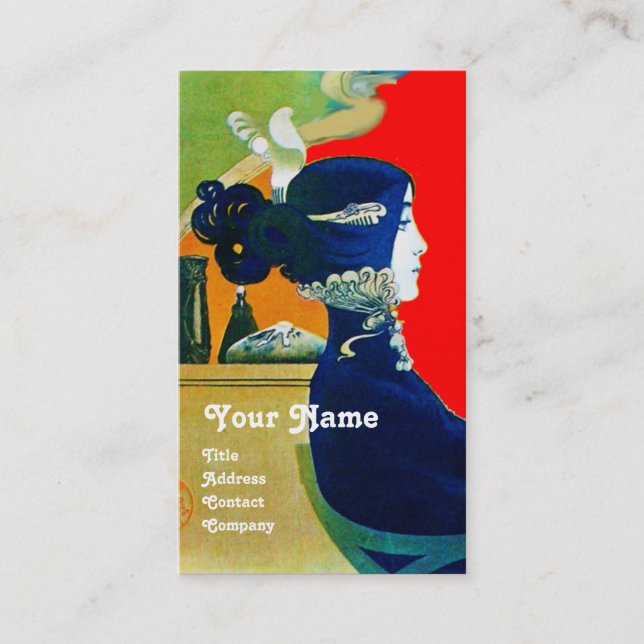 Cartão De Visita DIVA EM AZUL MONOGRAM Beauty Salon ,Makeup Artist (Frente)