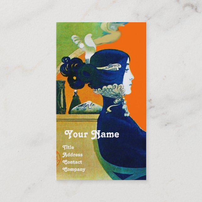 Cartão De Visita DIVA EM AZUL MONOGRAM Beauty Salon ,Makeup Artist (Frente)