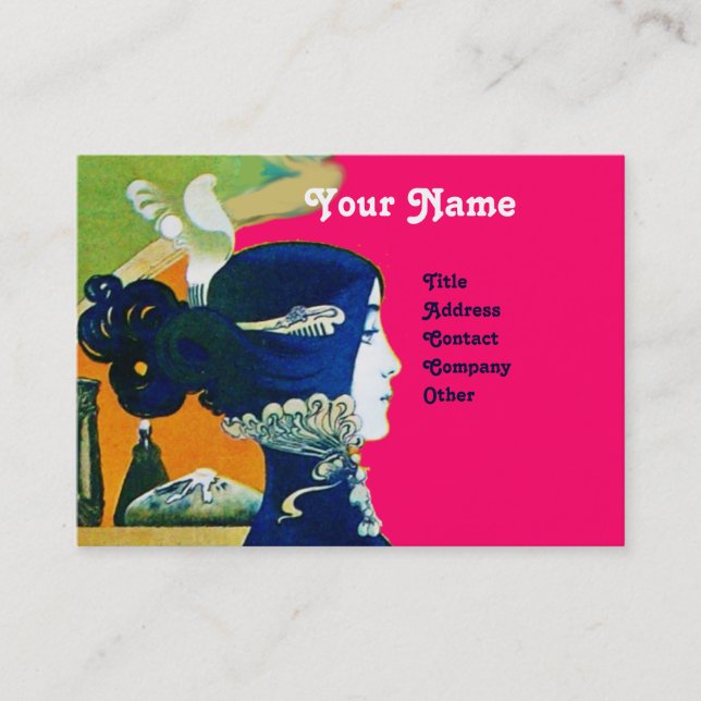 Cartão De Visita DIVA EM AZUL MONOGRAM Beauty Salon ,Makeup Artist (Frente)