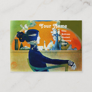 Cartão De Visita DIVA EM AZUL MONOGRAM Beauty Salon ,Makeup Artist