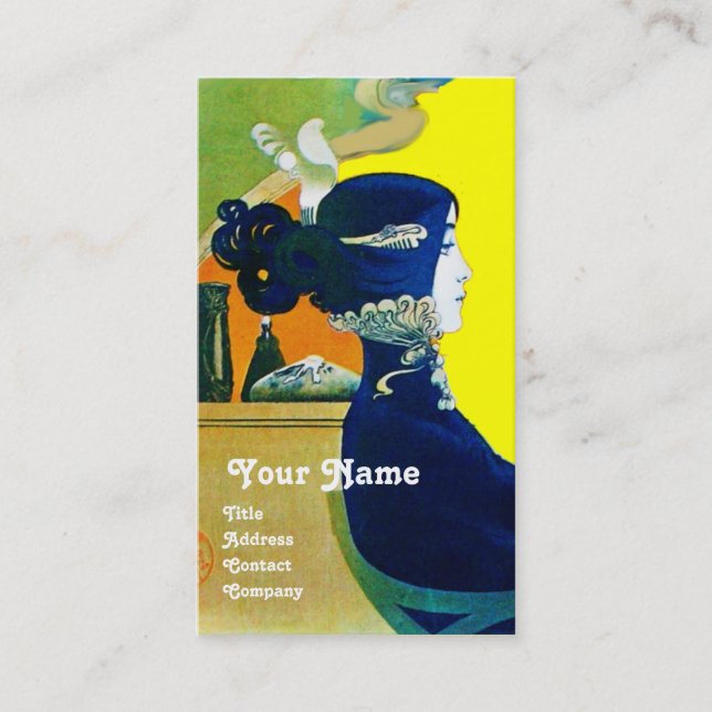 Cartão De Visita DIVA EM AZUL MONOGRAM Beauty Salon ,Makeup Artist (Frente)