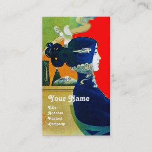 Cartão De Visita DIVA no salão de beleza AZUL do MONOGRAMA,