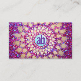 Cartão De Visita Diversão Roxo-Brilhante Monograma Festivo