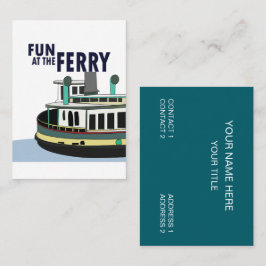 Cartão De Visita Divertido Na Viagem Do Barco Ferry
