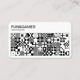Cartão De Visita Divertimento e Jogos - Branco em preto