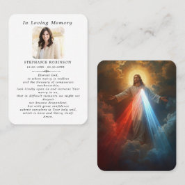 Cartão De Visita Divine Mercy Catholic Jesus Funeral Prayer Card