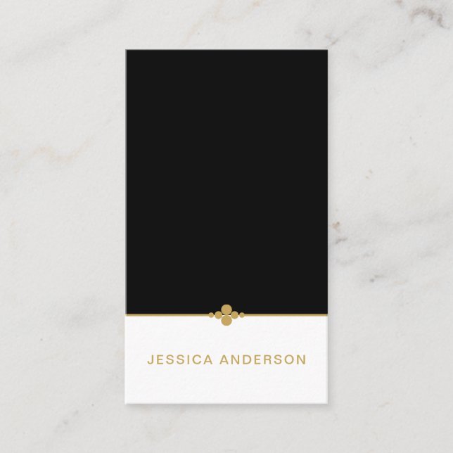 Cartão De Visita Divisor Dourado De Preto E Feminino (Frente)