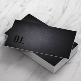 Cartão De Visita DJ Deejay Professional Black Bold Text Elegante