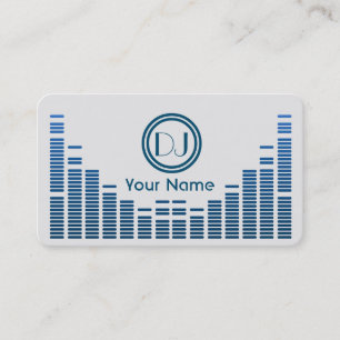 Cartão De Visita Dj equalizador toca sombreado azul