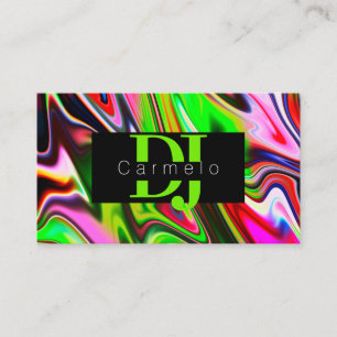Cartão De Visita DJ Produtor de Música Ácido Abstrato