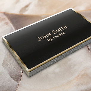 Cartão De Visita DJs Modern Dourado Frame Music