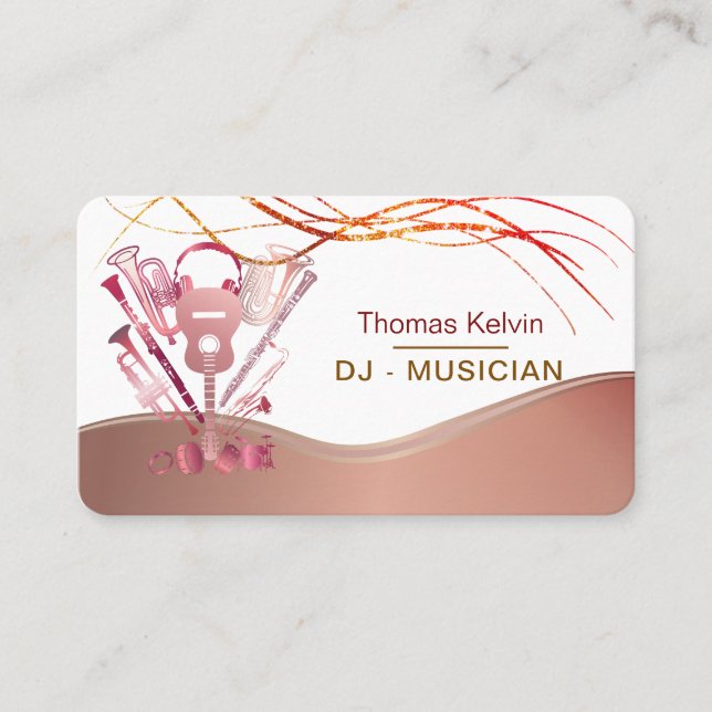 Cartão De Visita DJs Music Instruments Organizer Rainbow (Frente)