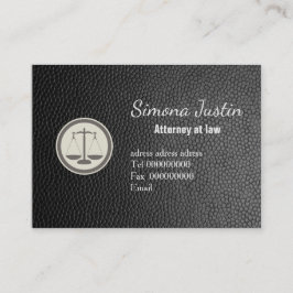 Cartão de visita do advogado de couro preto