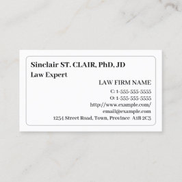 Cartão de visita do advogado nostálgico e Vintage