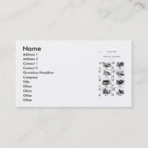 Cartão de visita do alfabeto