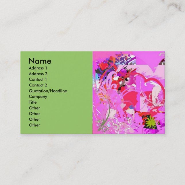 Cartão de visita do amor do pop (Frente)