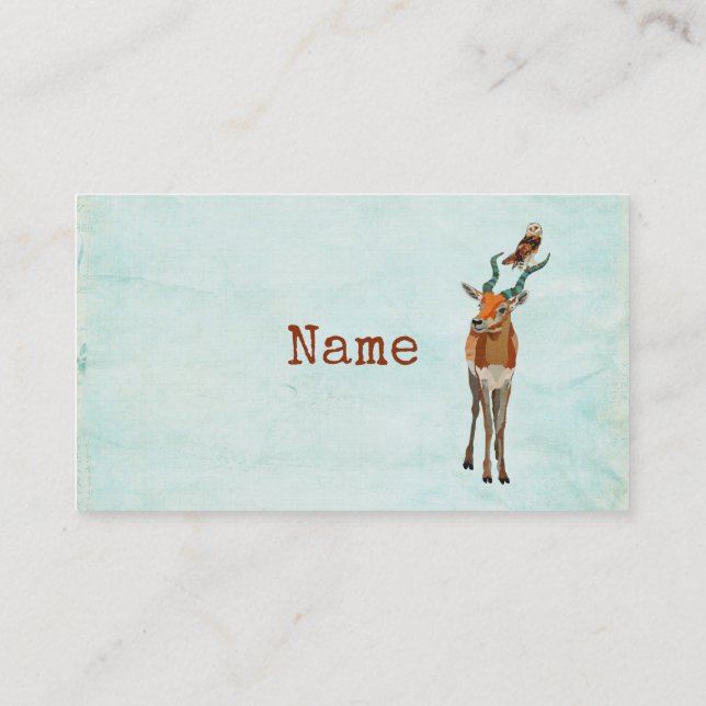 Cartão de visita do ANTÍLOPE & da CORUJA (Verso)