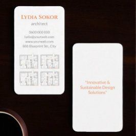 Cartão de visita do arquiteto com Blueprint
