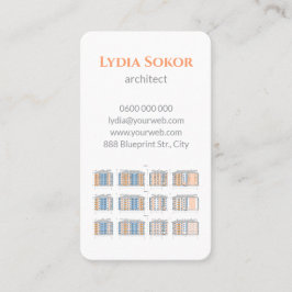 Cartão de visita do arquiteto com Blueprint