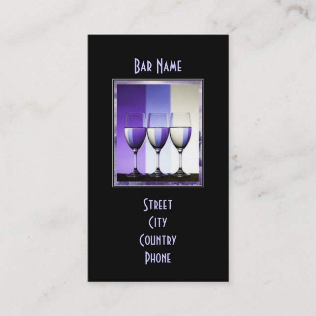 Cartão de visita do bar do bar (Frente)