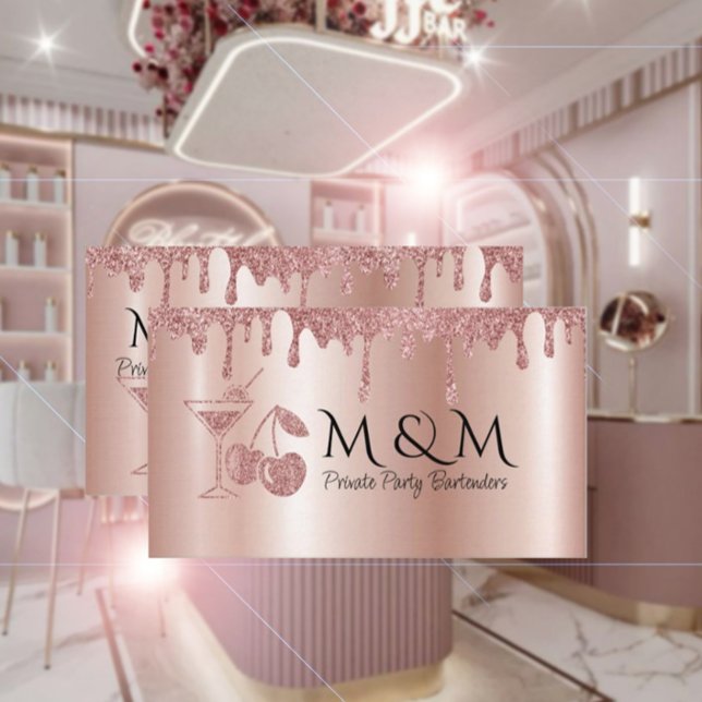 Cartão de visita do Barman de Partido Privado Rosa (Criador carregado)