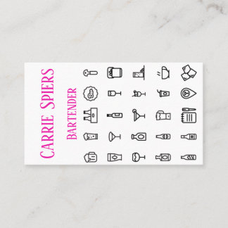 Cartão de visita do barman dos eventos