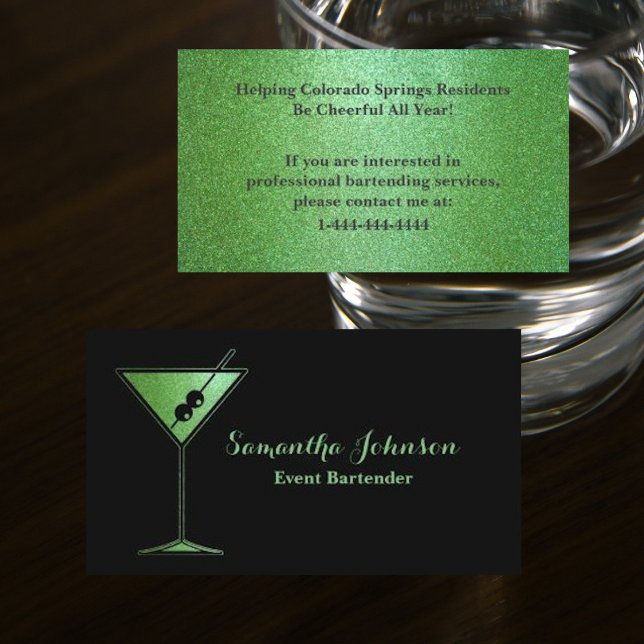 Cartão de visita do bartender de eventos de falha  (Criador carregado)