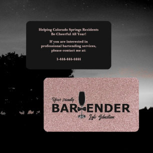 Cartão de visita do bartender de eventos Dourado S