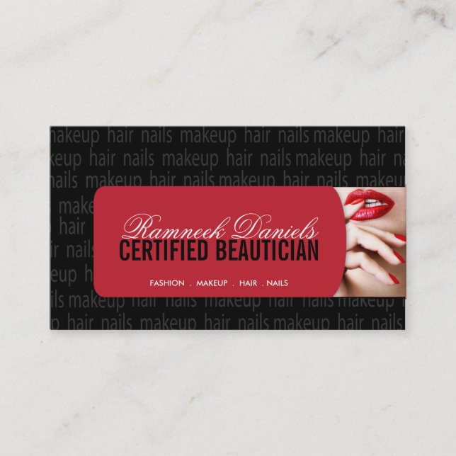 Cartão de visita do Beautician (Frente)