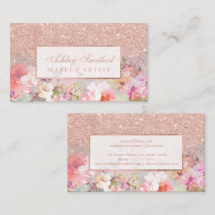 Cartão De Visita Do brilho cor-de-rosa do ouro do falso composição