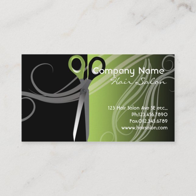 Cartão de visita do cabeleireiro (Frente)