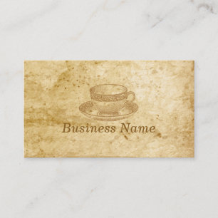 Cartão de visita do café do copo de chá do vintage