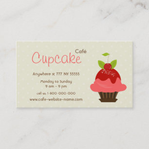 Cartão de visita do café do cupcake