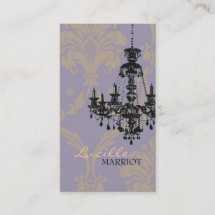 Cartão de visita do candelabro 2 do damasco (roxo)