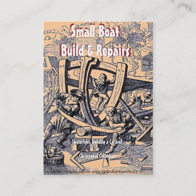 Cartão De Visita Do "cartão de visita do reparo Shipwright & do (Frente)