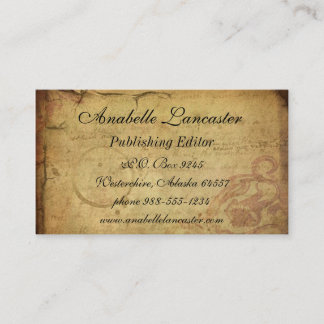 Cartão de visita do cartão do vintage