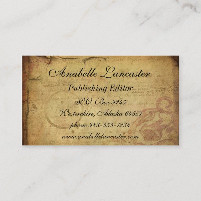 Cartão de visita do cartão do vintage (Frente)