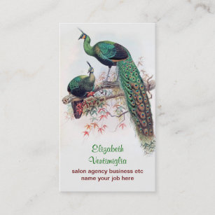 cartão de visita do casal do pavão
