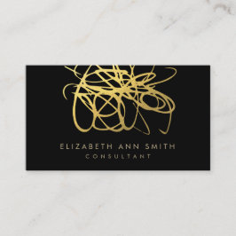 Cartão de visita do chique do efeito da folha