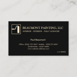 Cartão de visita do cilindro de pintura Dourada pr