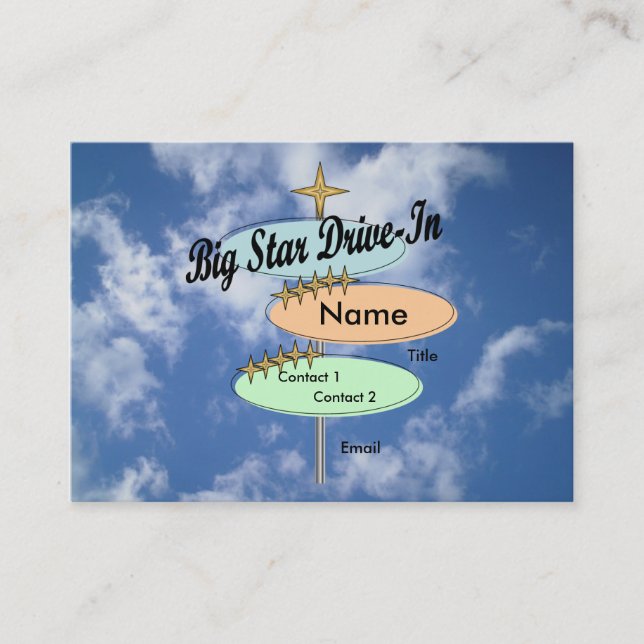 Cartão de visita do cinema ao ar livre (Frente)