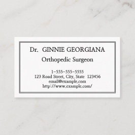 Cartão de visita do cirurgião ortopédico