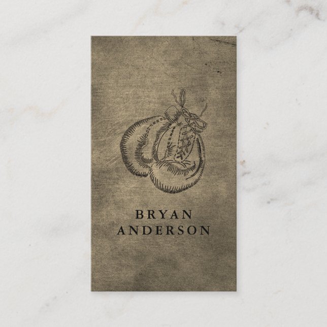 Cartão de visita do Clube de Luvas de Boxing (Frente)