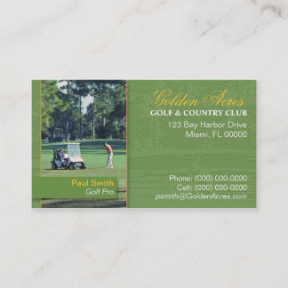Cartão de visita do clube do golfe