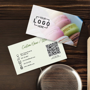 Cartão de visita do código QR do logotipo fotográf