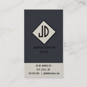 Cartão de visita do conselheiro do casamento