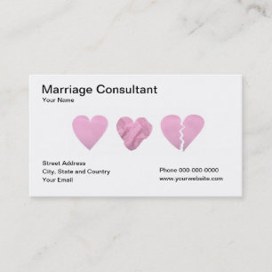 Cartão de visita do consultante do casamento