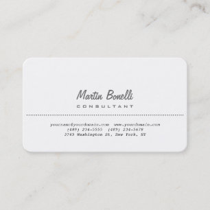 Cartão de visita do consultor branco de canto arre