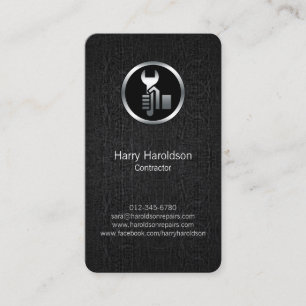 Cartão de visita do Contratante do Grunge Preto d